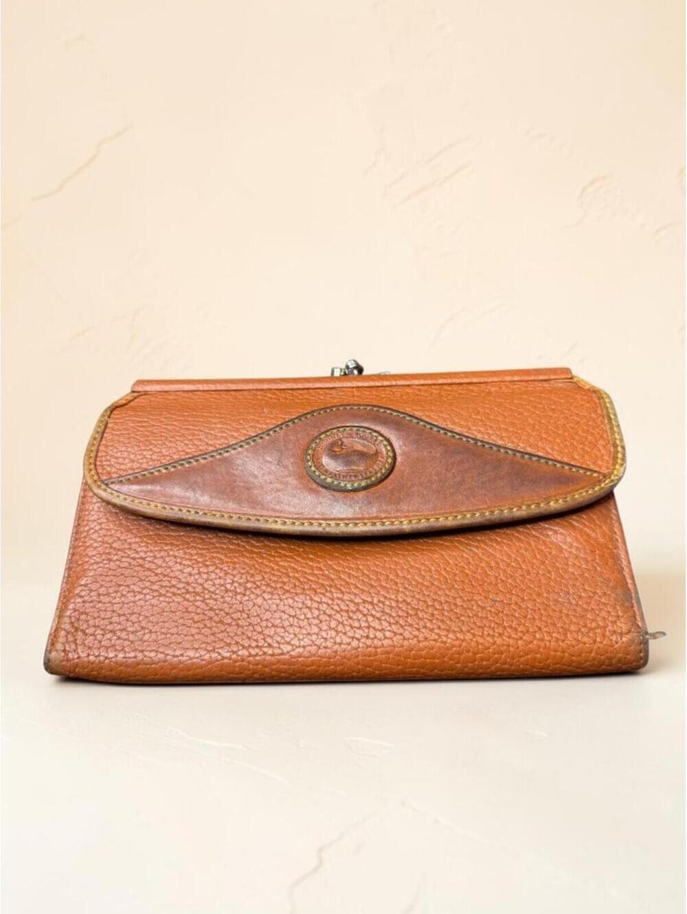 Dooney & Bourke Vintage AWL Kiss‑Lock Wallet Made in USA Late 80s–90s